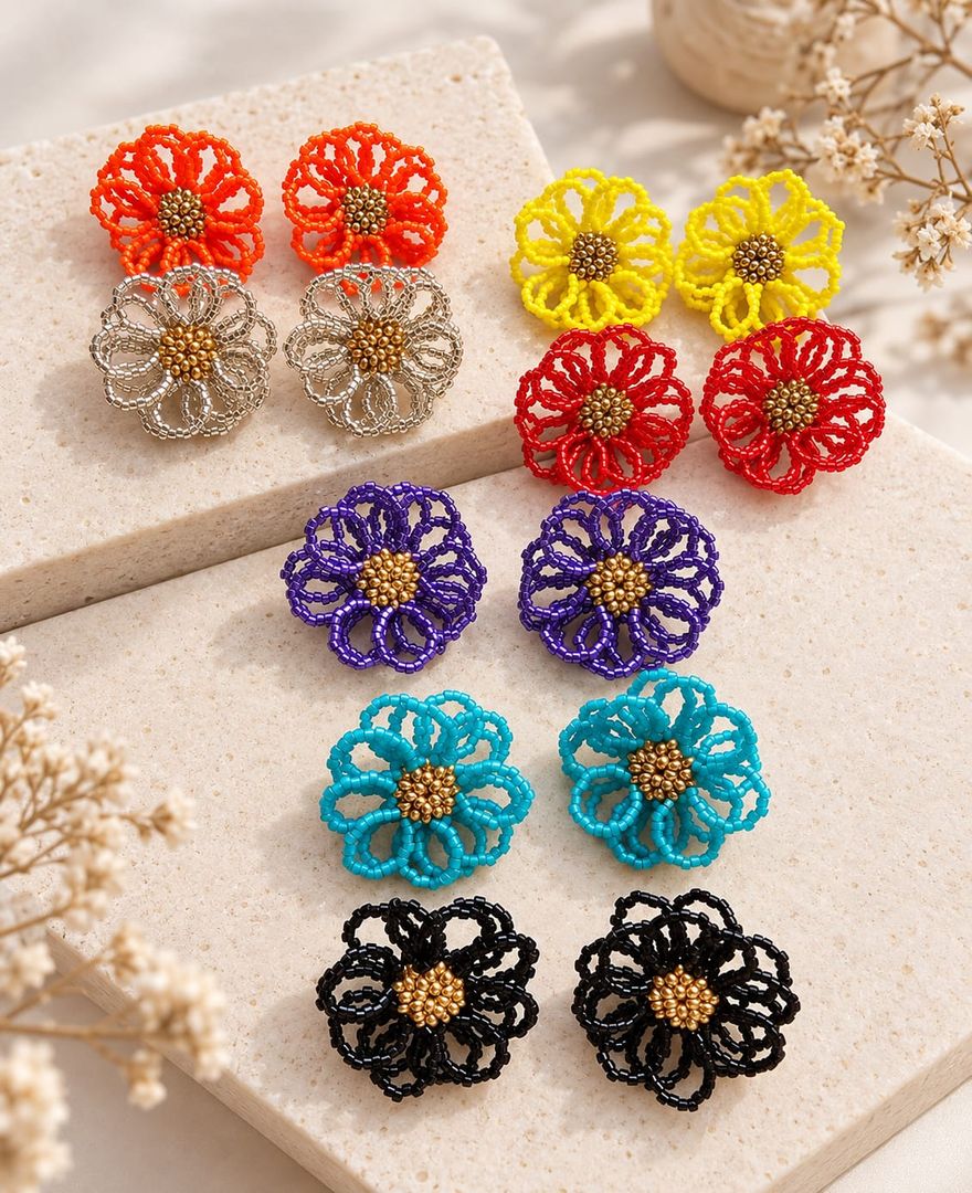 Topo Flor Doble Miyuki