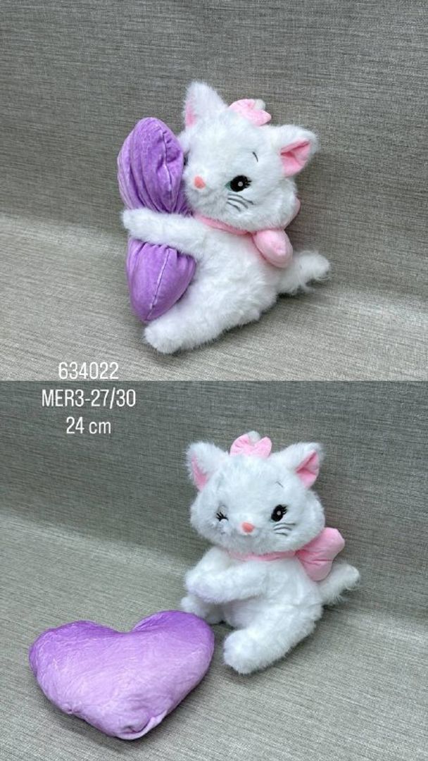 GATA MARIE + COJÍN 24 CM