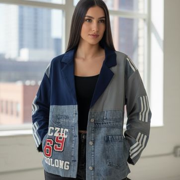 BLAZER MIX GREY AZUL - imagen 1