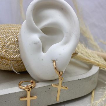 Imagen del producto Candonga cruz colgante, oro rosa, covergold 