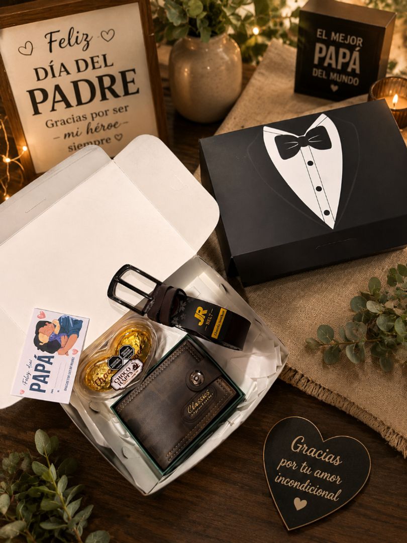Caja regalo billetera y correa