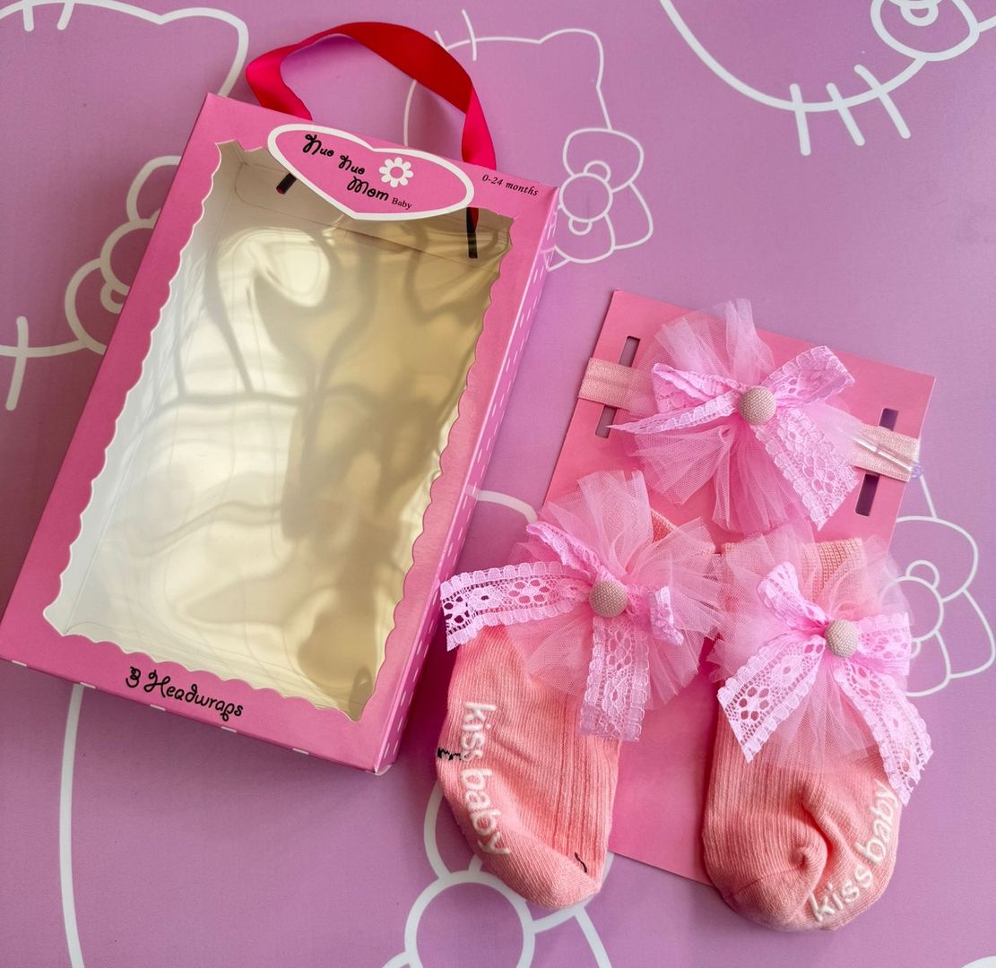Kit medias y cintillo de bebé 