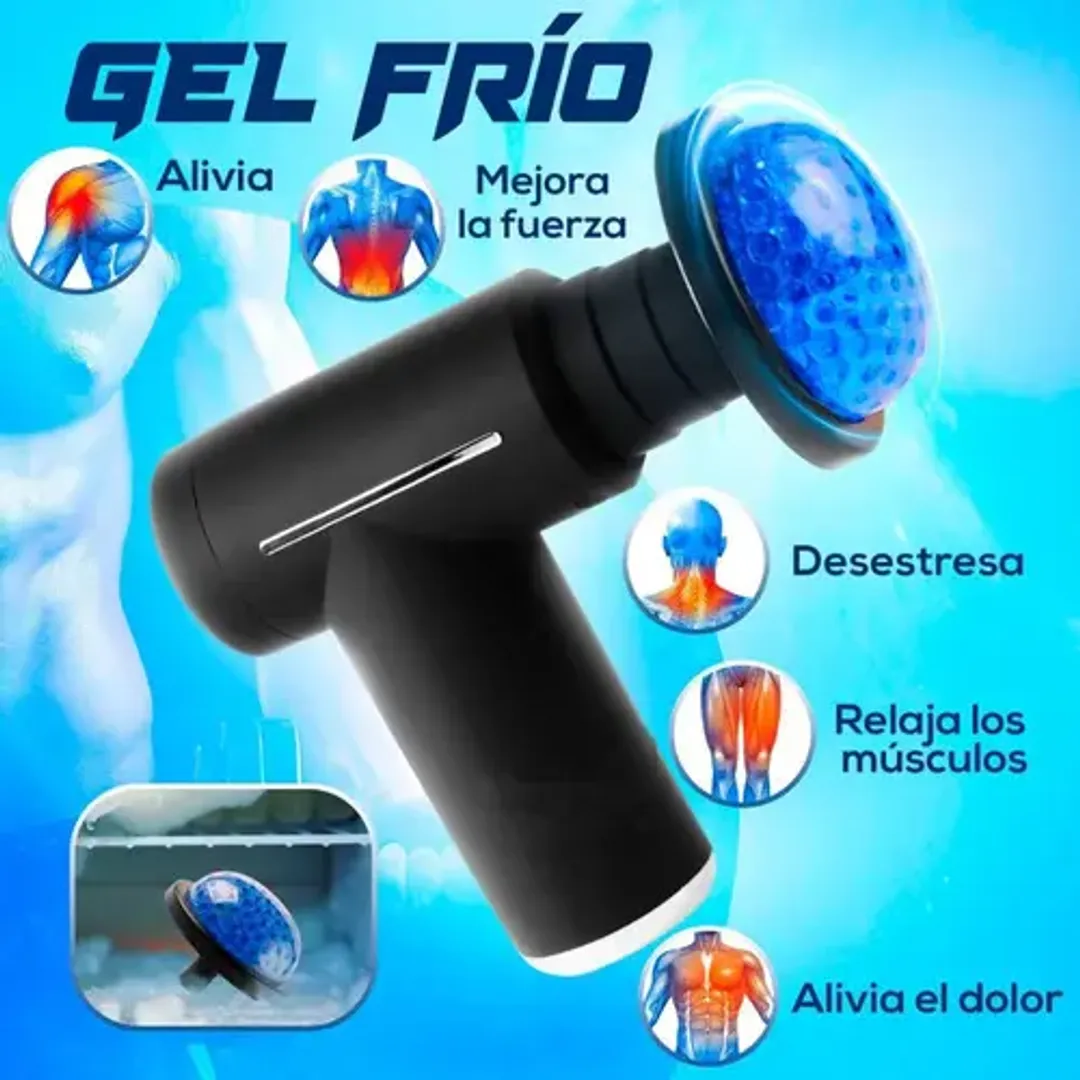 Pistola Masajeadora Massage Gun Percutora 6 Niveles Calor Frío Recargable USB