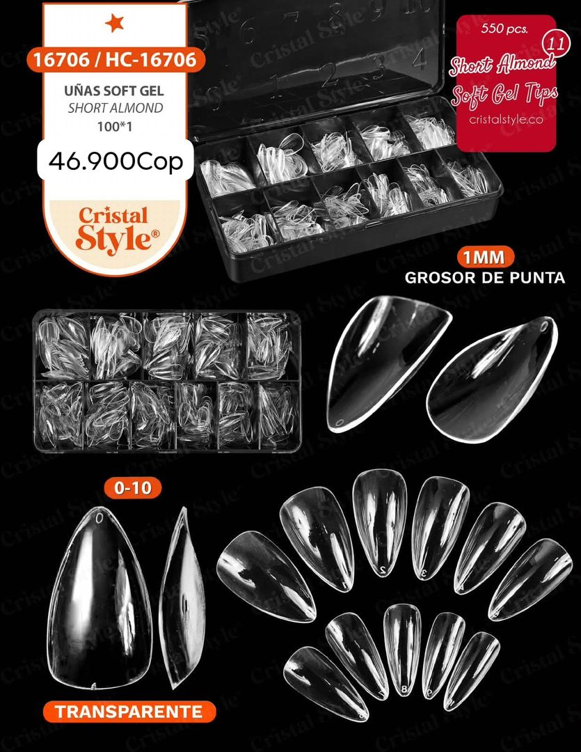 Uñas Press On Almond × 550pcs