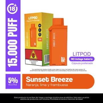 Imagen del producto Pod Lit Sunset Breeze 15.000 Puffs Recarga