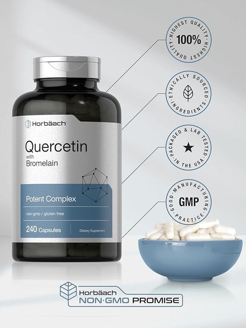 Quercetina con bromelina 240 cápsulas 400 mg de quercetina y 180 mg de bromelina 