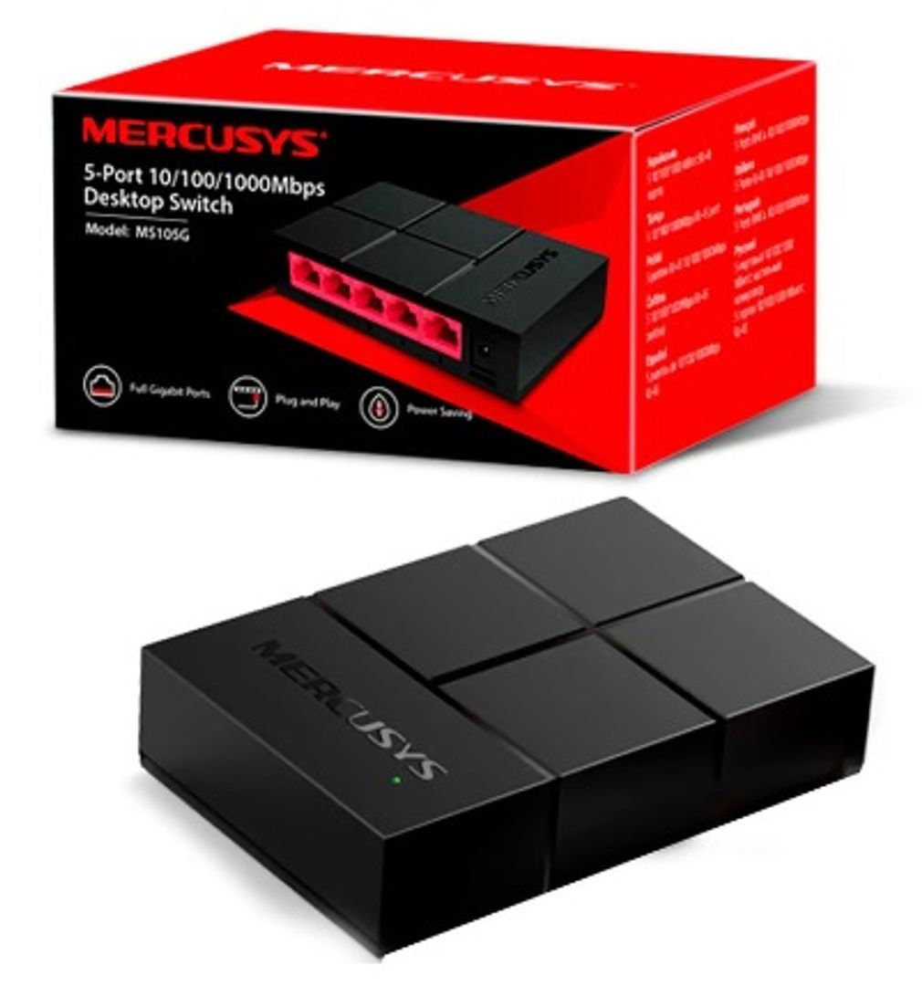 Switch de Red Mercusys 5 puertos Gigabit