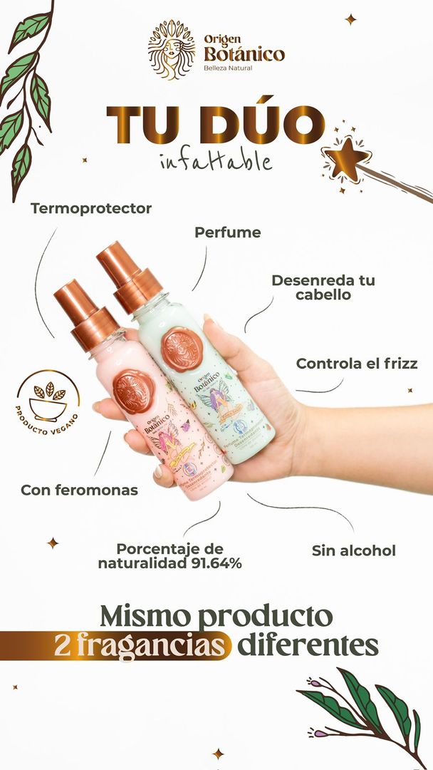 Duo origen botanico ritual perfume desenredante Termoprotector capilar  Ritual botanico