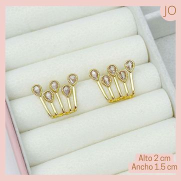 Imagen del producto Aretes Calabro Dorado Circón