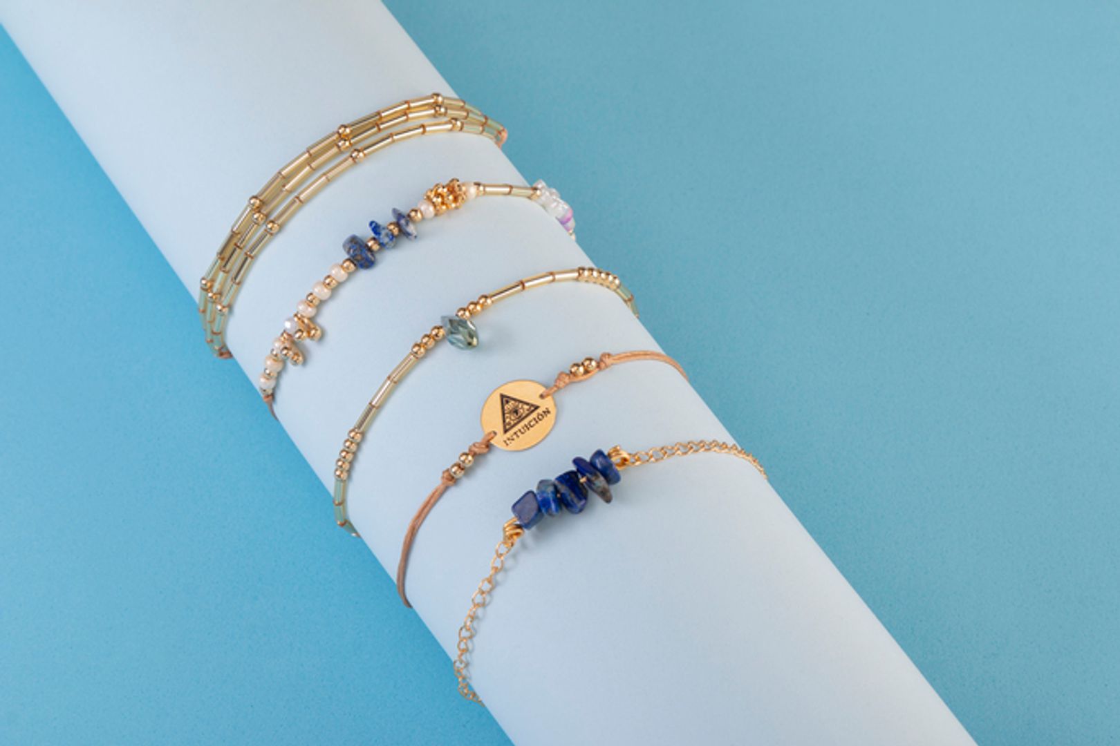 Juego de Pulseras Piedras Naturales: Lapislazuli