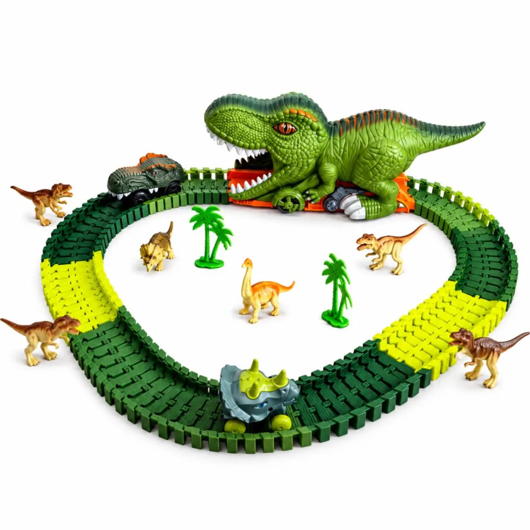 PISTA DE CARROS FLEXIBLE DINOSAURIOS 101 PCS