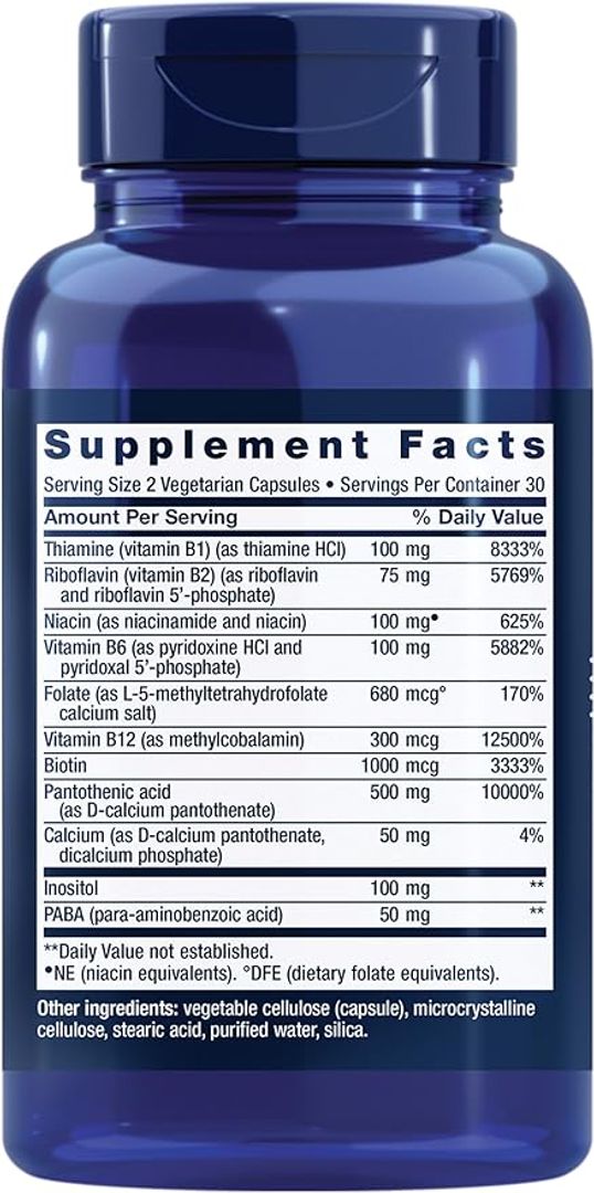 Complejo B completo bioactivo 60CAP LIFE EXTENSION 