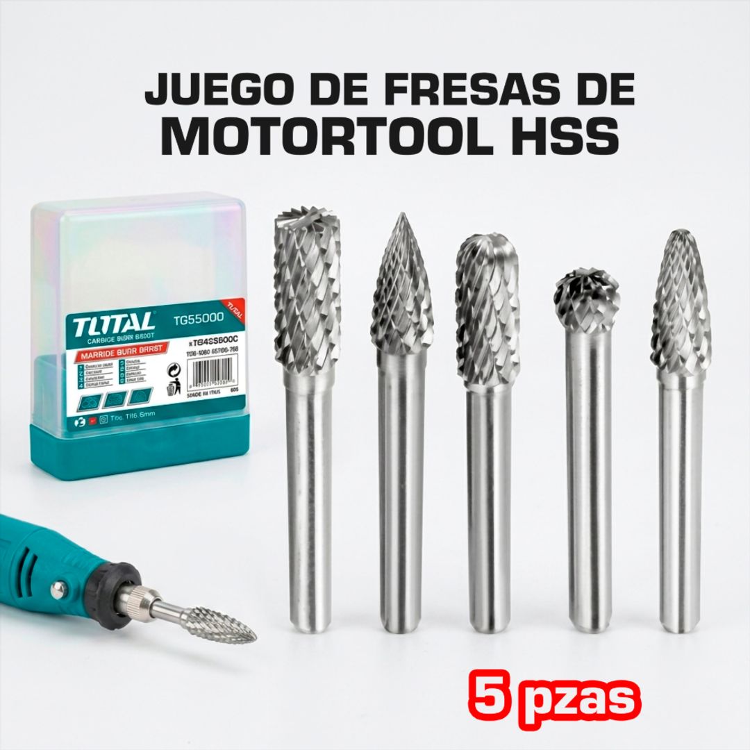 SET DE FRESAS 6MM HSS D/TUNGSTENO 5 PIEZAS