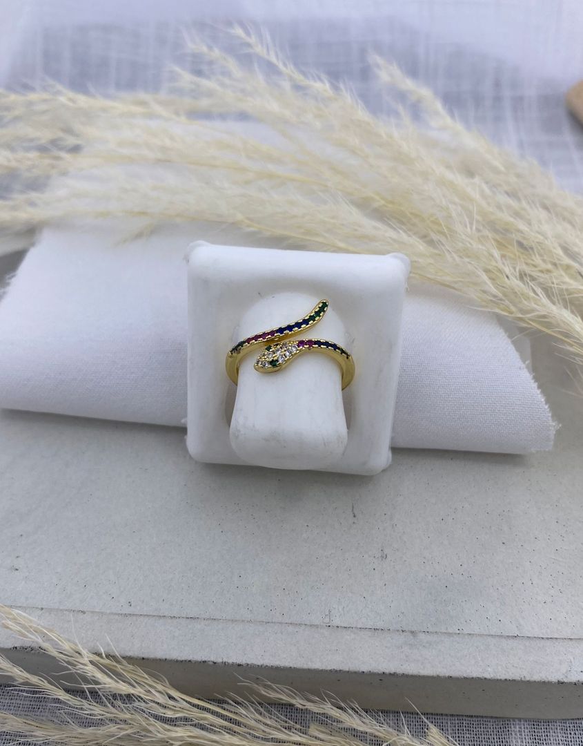 Anillo serpiente, dorado, covergold 