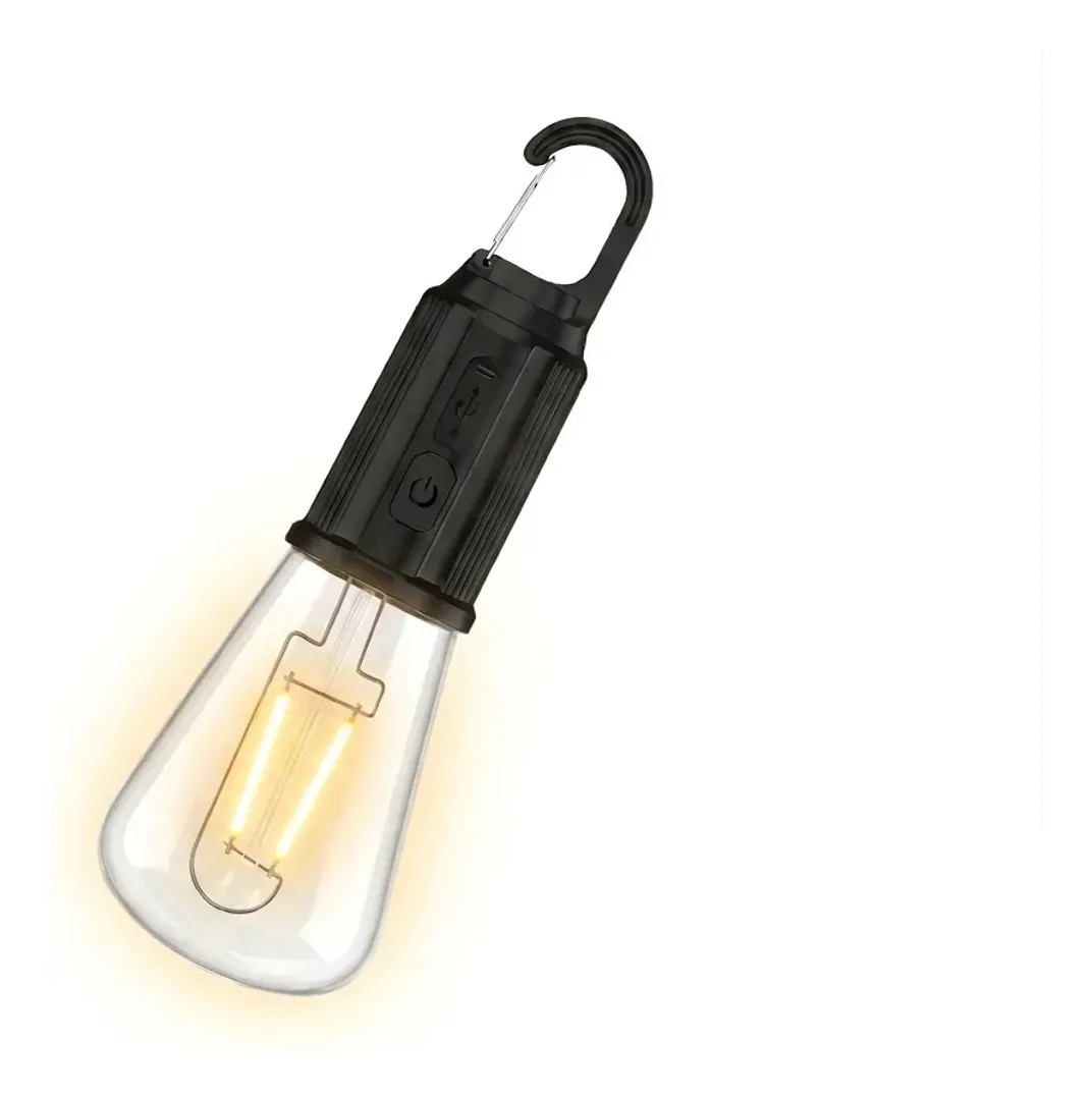 BOMBILLO LED RECARGABLE VINTAGE 3 MODOS LUZ CAMPING PORTATIL