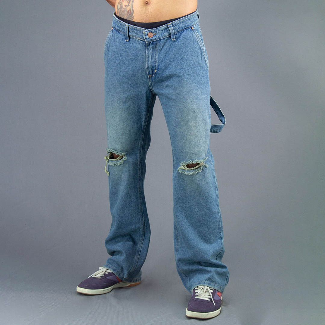 JEANS OVER CARPINTERO AZUL VERDOSO