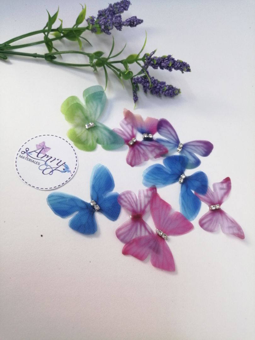 Kit 10 Mariposas Organza
