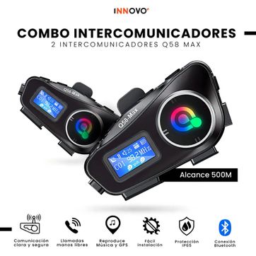 SET INTERCOMUNICADOR Q58-MAX MOTO CASCO X2 PIEZAS - imagen 1