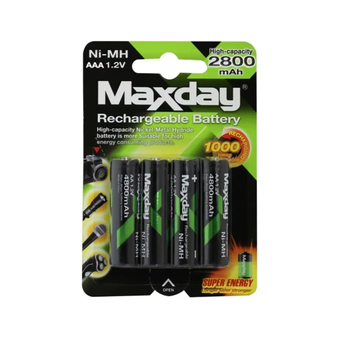 PILAS BATERIAS MAXDAY RECARGABLES AAA 1.2V X4