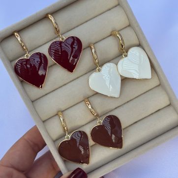 Imagen del producto Arete corazón colgante 