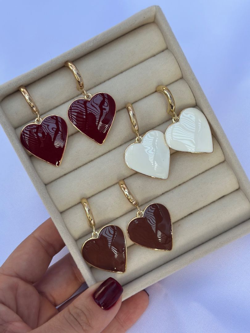 Arete corazón colgante 