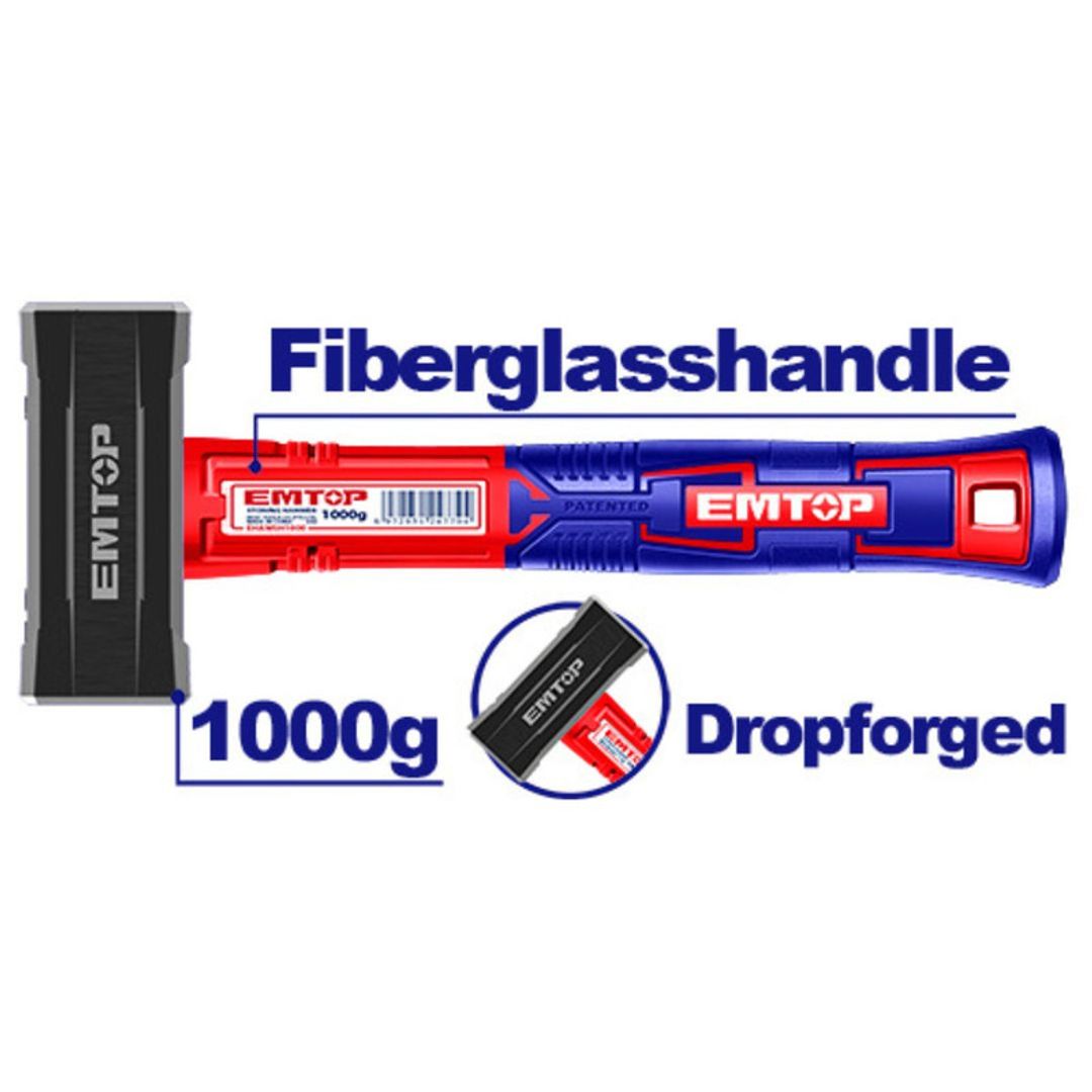 EMTOP PORRA 1000GR/2LB MANGO FIBRA DE VIDRIO SUPER EMTOP