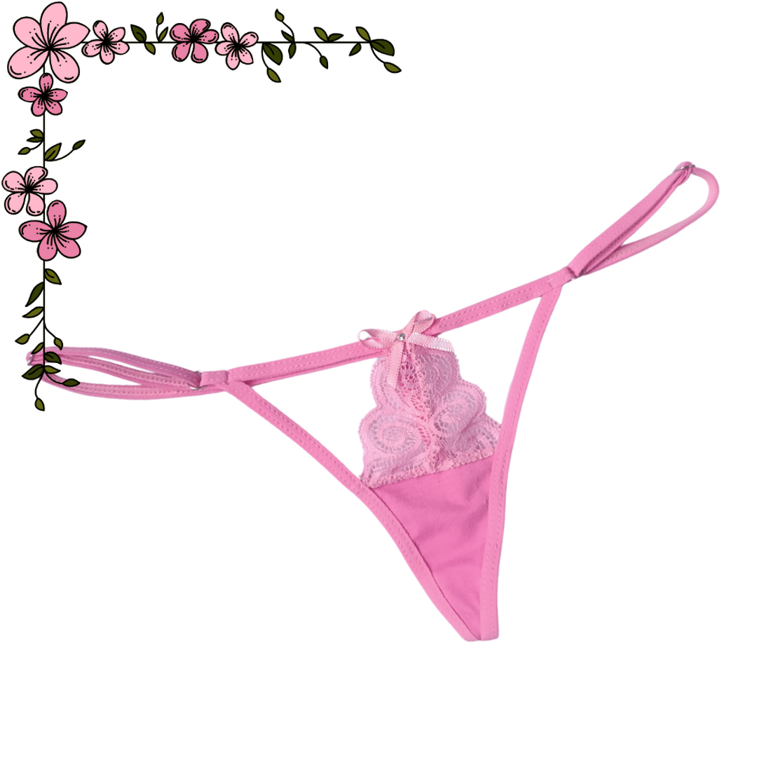 Tanga Hilo en encaje y algodón 