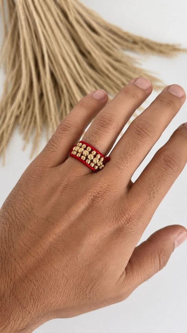 ANILLO ARTESANAL TRES CARRILES
