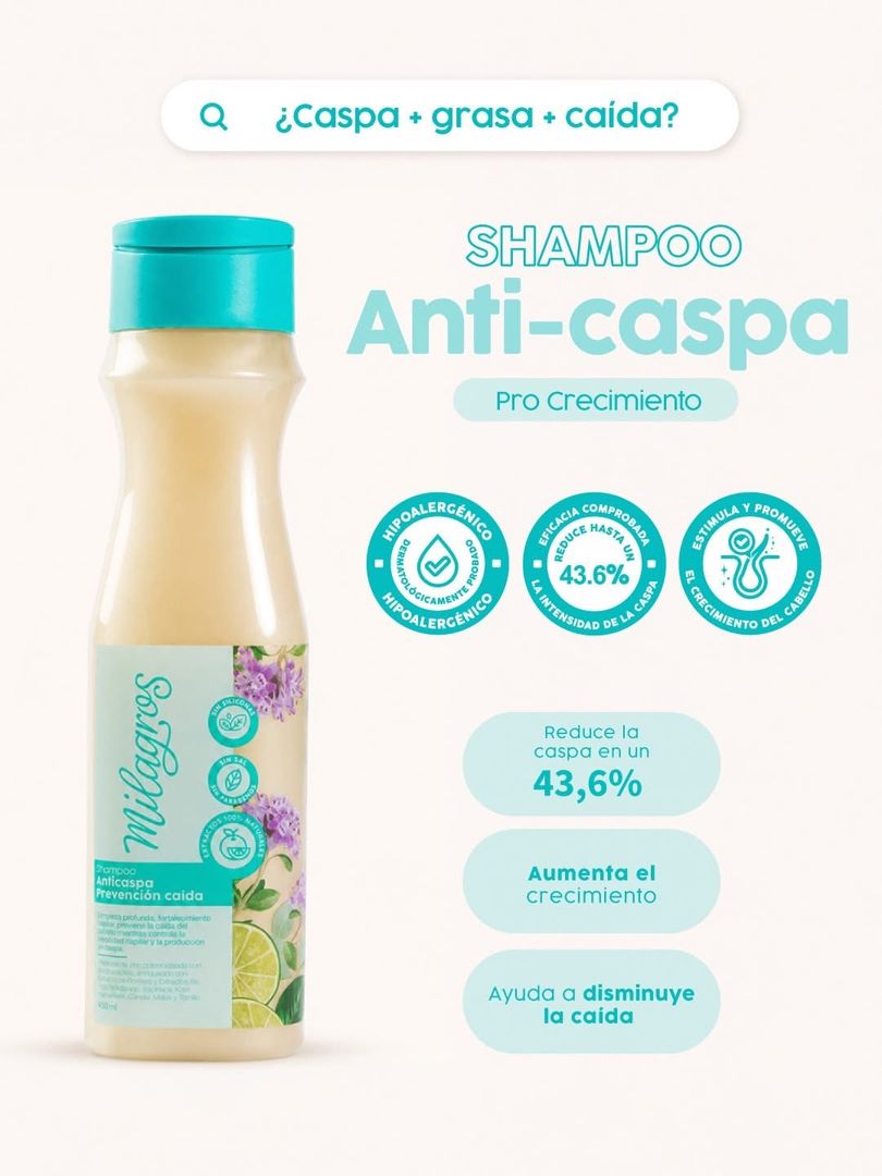 Shampoo anti caspa pro crecimiento 