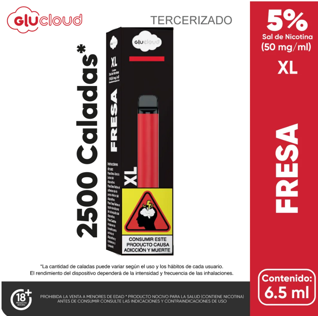  GluCloud XL Fresa/Strawberry 2500 Puffs