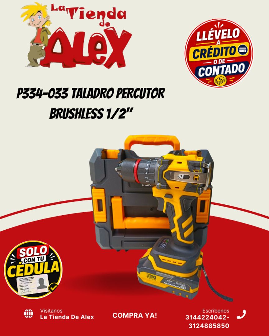 P334-033 TALADRO PERCUTOR BRUSHLESS 1/2"