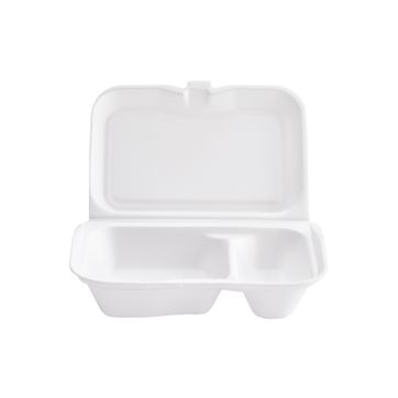 Imagen del producto   H. PORTA COMIDA ESPUMADO J2, 2 DIVISIONES BLANCO DARNEL PACA X 200 UND 