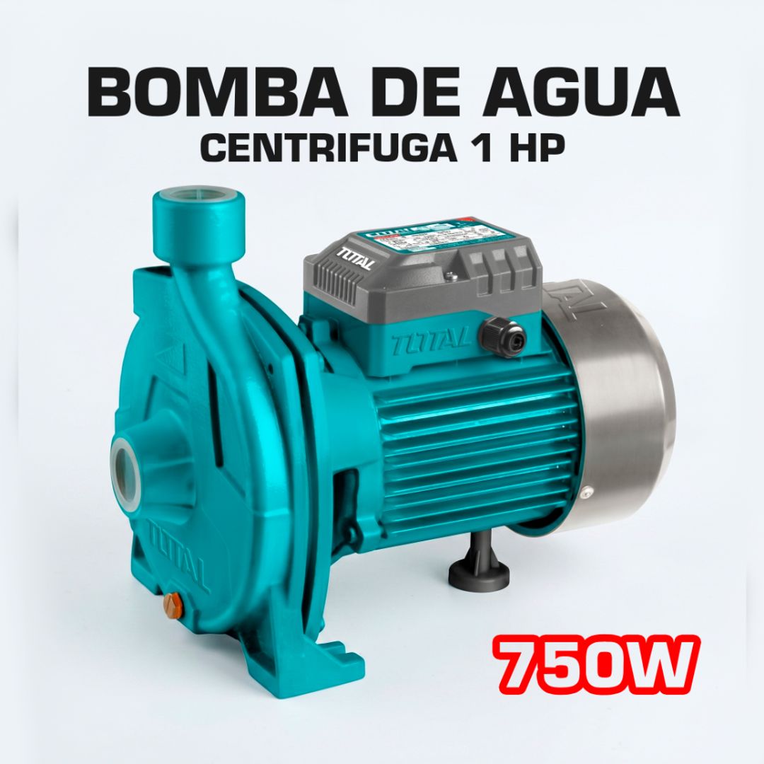 BOMBA DE AGUA CENTRIFUGA 1 HP 750W 100% COBRE TOTAL