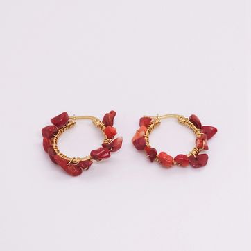 Imagen del producto ARETE TEJIDO PIEDRA PICADA VINOTINTO