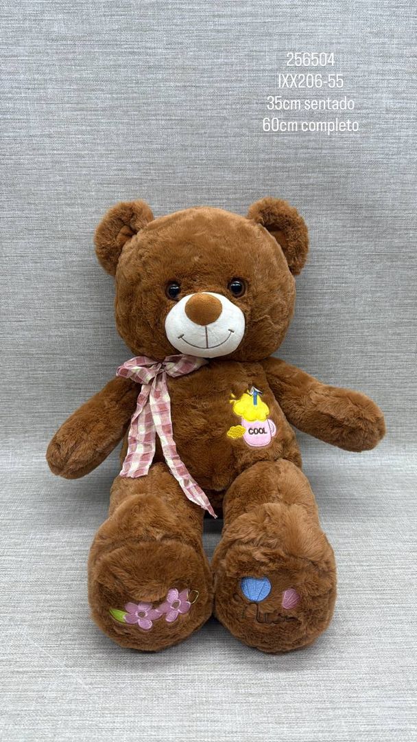 OSO CHOCOLATE CON BORDADO DE 60 CM 