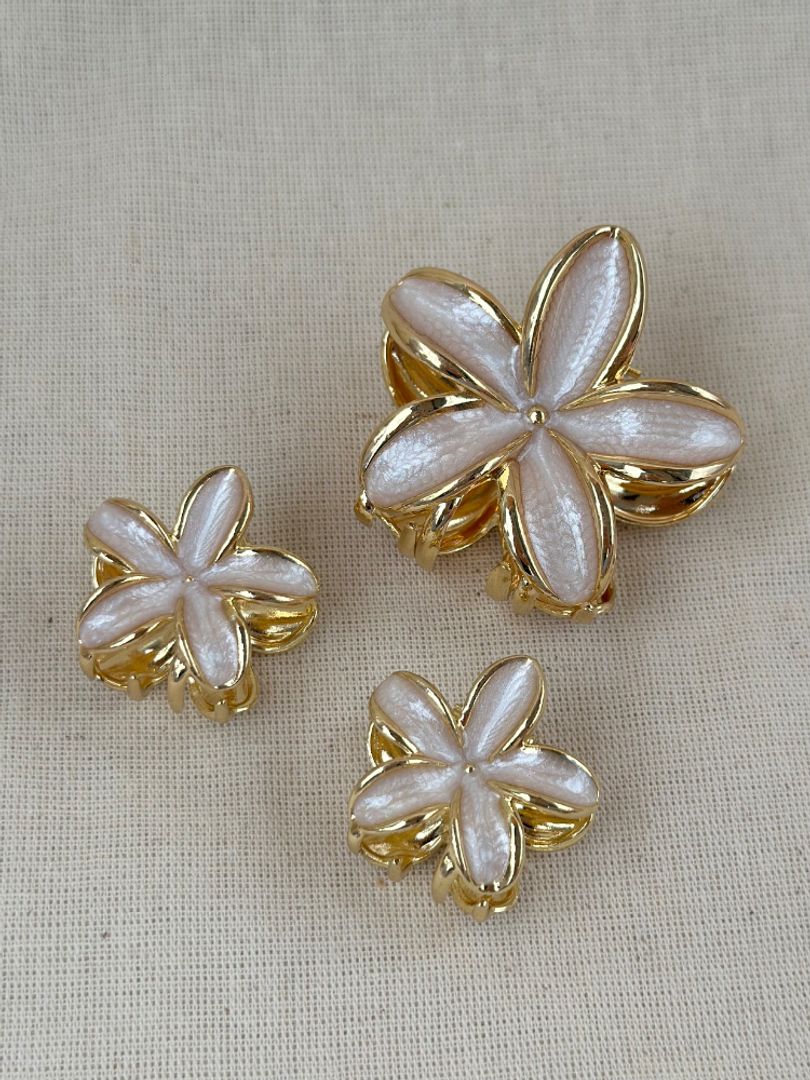 Set trío pinzas flor 