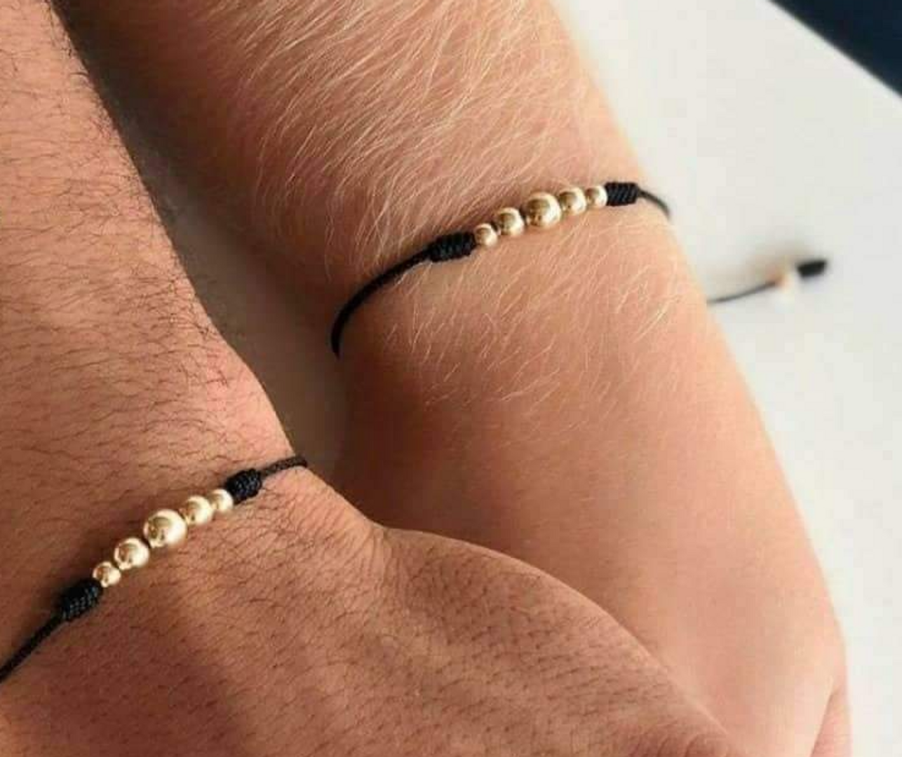 Par pulseras hilo balin 4mm,5mm y6mm