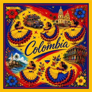 PAÑOLETA PREMIUM 70cmx70cm COLOMBIA DISEÑO 1 - imagen 1