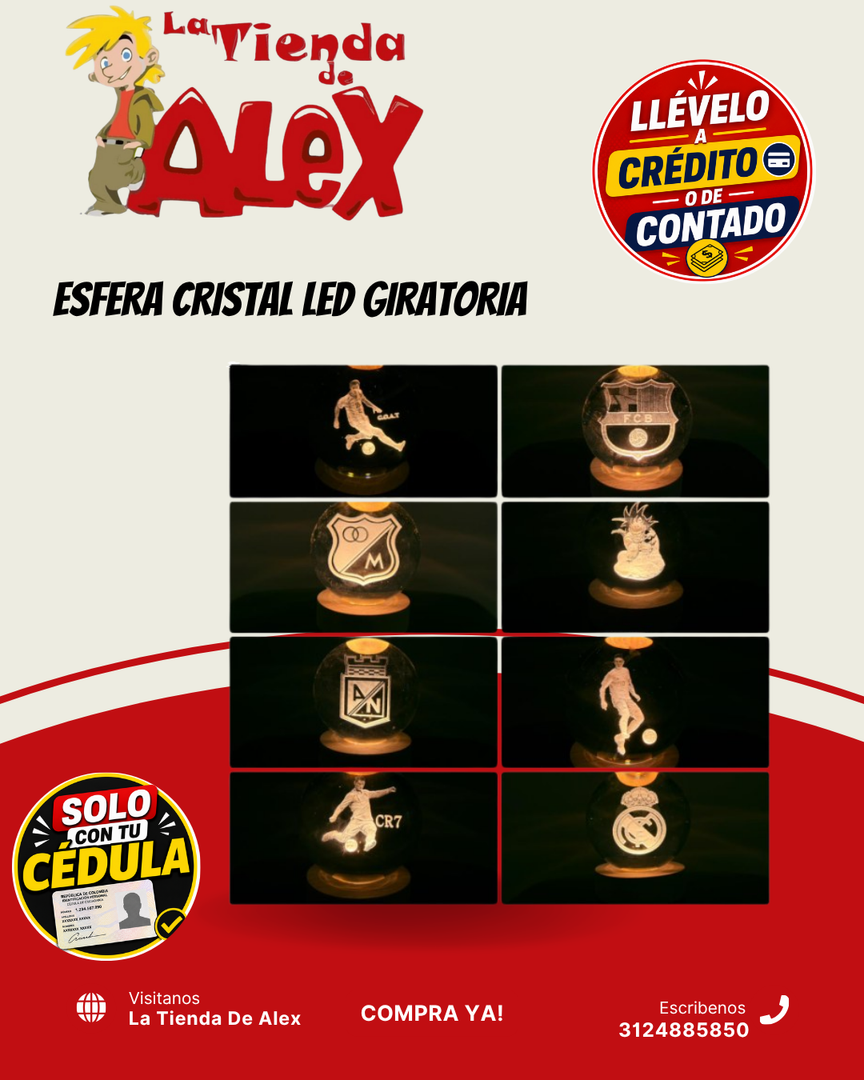 ESFERA CRISTAL LED GIRATORIA