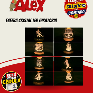 Imagen del producto ESFERA CRISTAL LED GIRATORIA