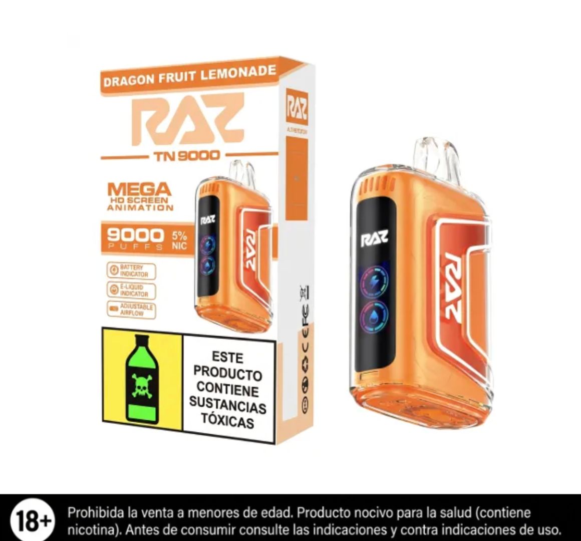 Raz Tn Dragon Fruit Lemonade 9.000 Puffs