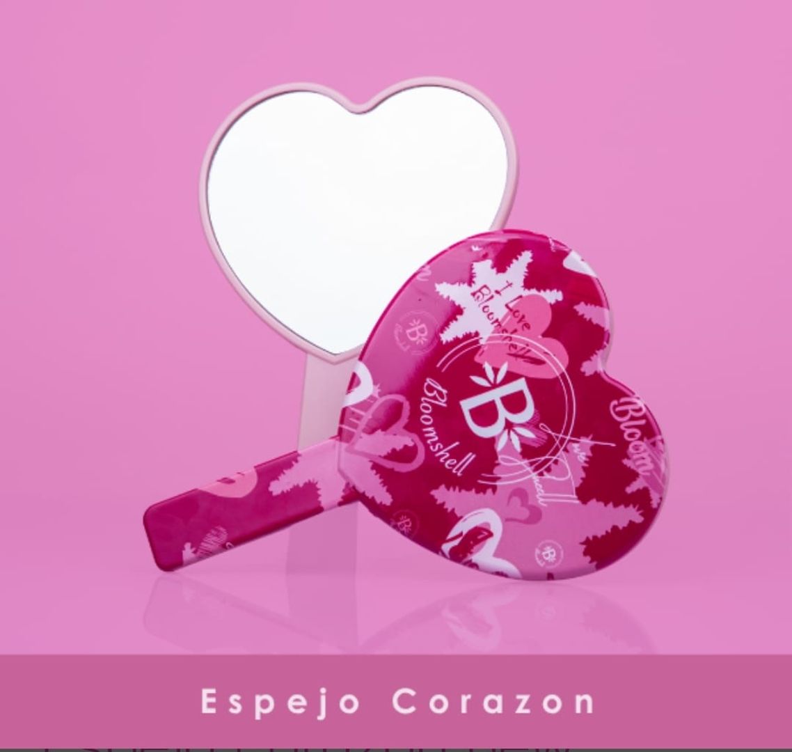 821A- ESPEJO DE MANO CORAZON TROPICAL