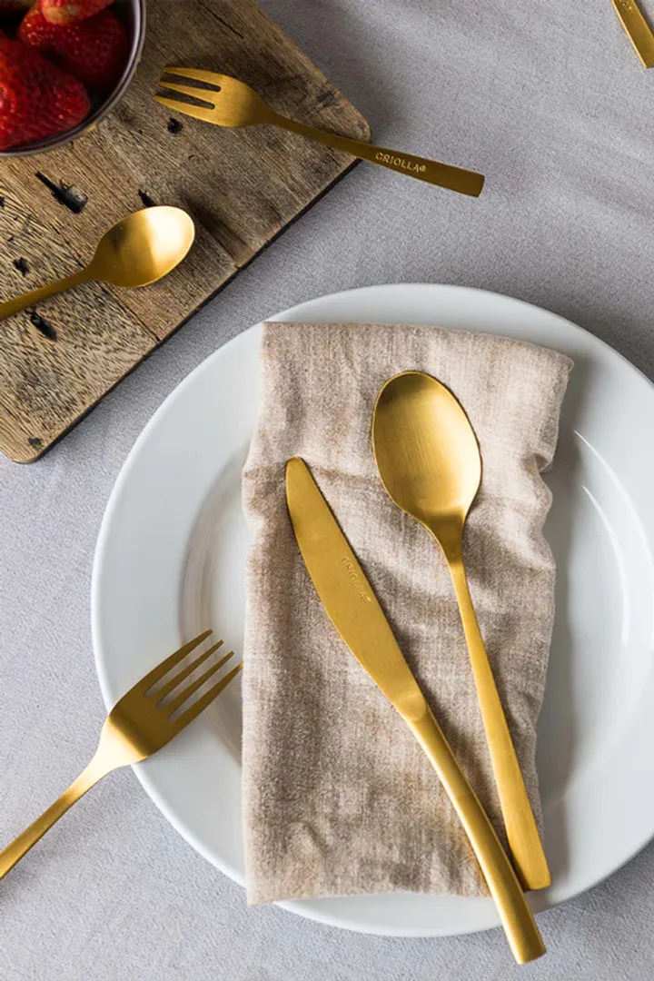 CUBIERTOS 20 PZS DORADO MATE 