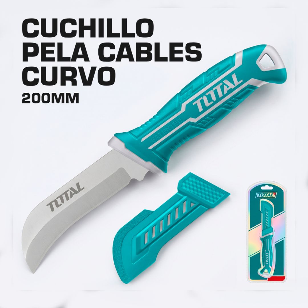 CUCHILLO PELA CABLE HOJA CURVA 200MM