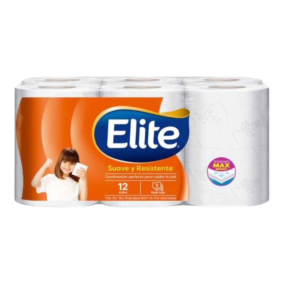  O. PAPEL HIGIENICO ELITE SUAVE Y RESISTENTE X 12 ROLLOS