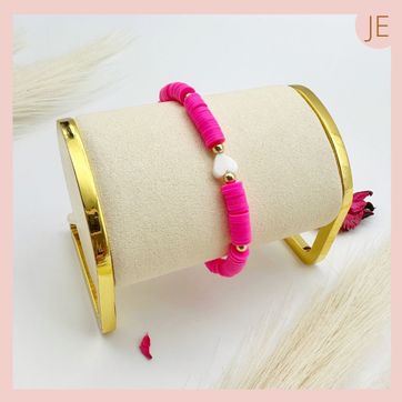 Imagen del producto Pulsera Fimo Fucsia Corazón