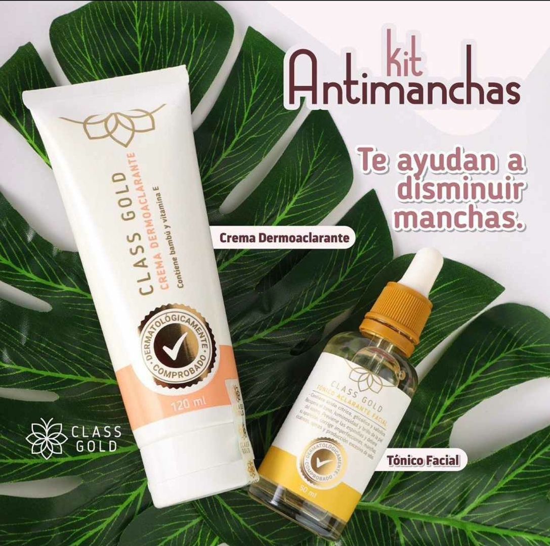 Kit manchas: Dermoaclarante Corporal 60ml + Tonico Facial 25ml 