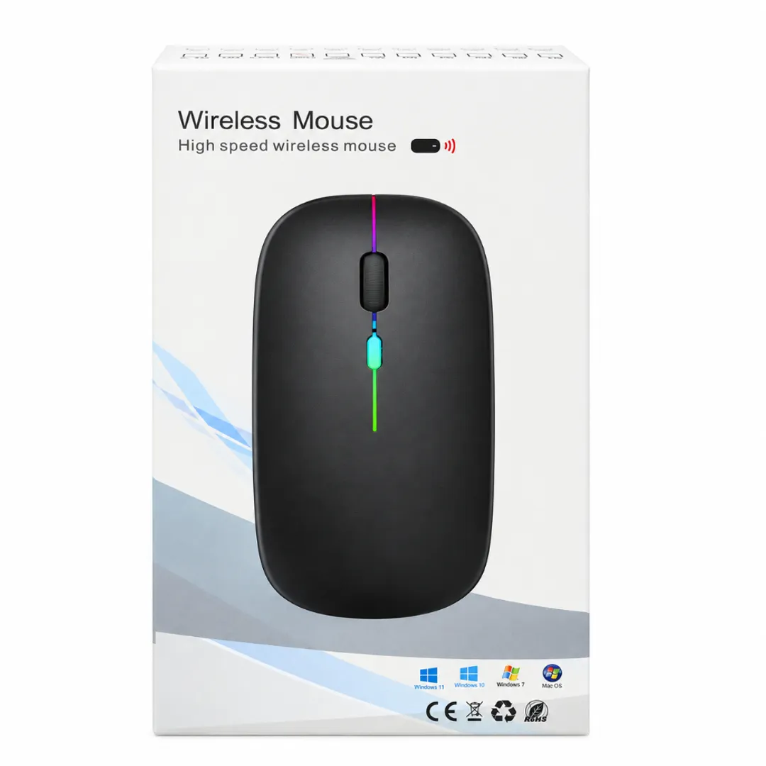 MOUSE INALAMBRICO ERGONOMICO BLUETOOTH Y 2.4G NEGRO XMG-01