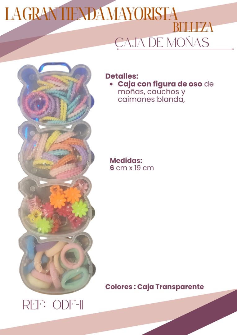 Moñas caimanes duras en forma de osos transparente ODF-11