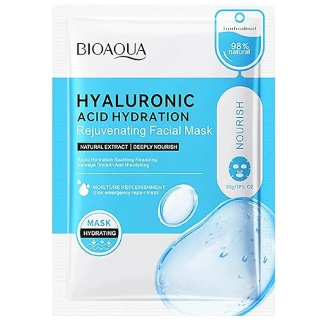 MASCARILLA FACIAL EN VELO ÁCIDO HIALURICO 98% BIOAQUA 
